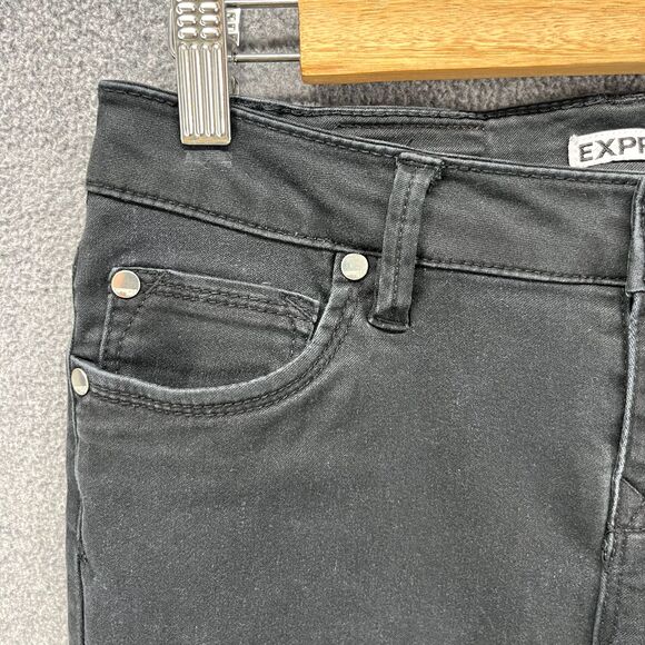 Express Skinny jeans womens 2 Black Low Rise stretch 5 pockets - Picture 5 of 14